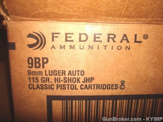 Federal - 9mm Hi Shok 147 grain JHP - 50 Rounds